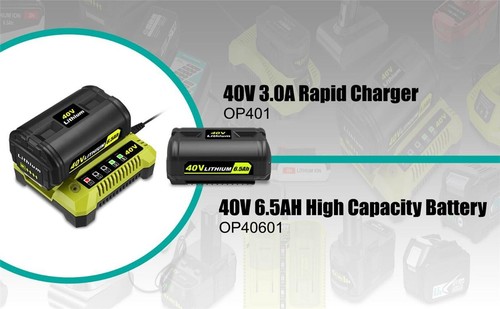 Paquete de 2 Batería Lizone 6.5AH para Batería Ryobi 40V 3Ah con Cargador OP40301 OP4030 - Imagen 4 de 9