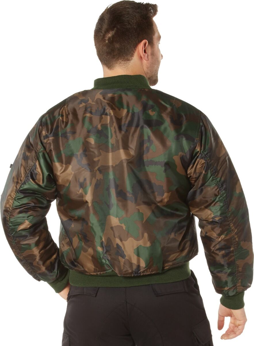 MA-1 Flight Jacket Military Bomber Coat Reversible Orange MA1 Army