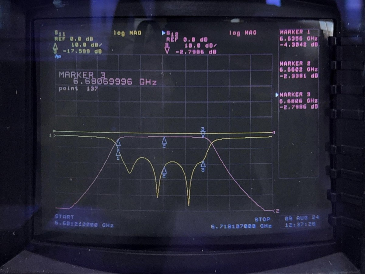 Waveguide Bandpass Filter WR-137 to SMA 6635-6680Mhz CF Waveguide Bandpass Filter WR-137 to SMA 6635-6680Mhz CF