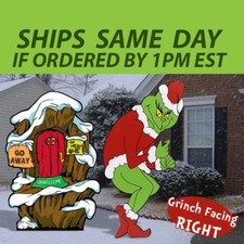 HUGE 48"H x 21"W GRINCH Stealing Lights Yard Decoration RIGHT FACING  LAIR