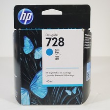 Genuine HP 728 Cyan 40mL Bright Office Ink Cartridge for DesignJet EXP 03/2022