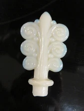 Aladdin Lamp Scroll Bouquet  Whiteish Glass Finial LOOK