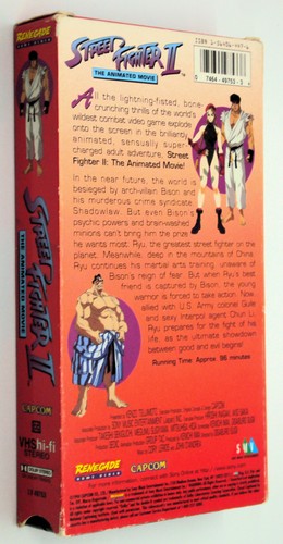STREET FIGHTER II THE ANIMATED MOVIE VHS Unrated1994 CAPCOM Ryu Chun Li vs Bison - Picture 2 of 4