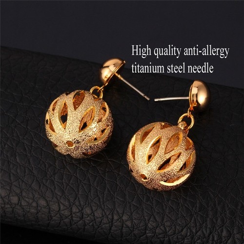 Gold/versilberte Kugeln mit diamantgeschliffenen Löchern 4 Teile Schmuckset - Bild 8 von 13