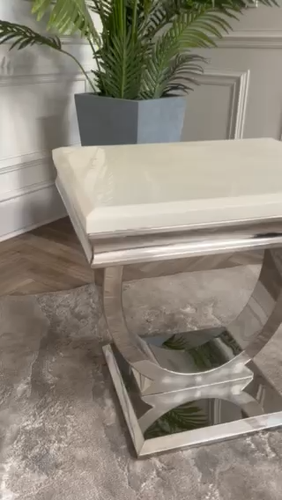 NICHES Cromo Arianna Lámpara / Lateral / Final Mesa Crema Mármol 60cm x 50cm - Vídeo 1 de 1