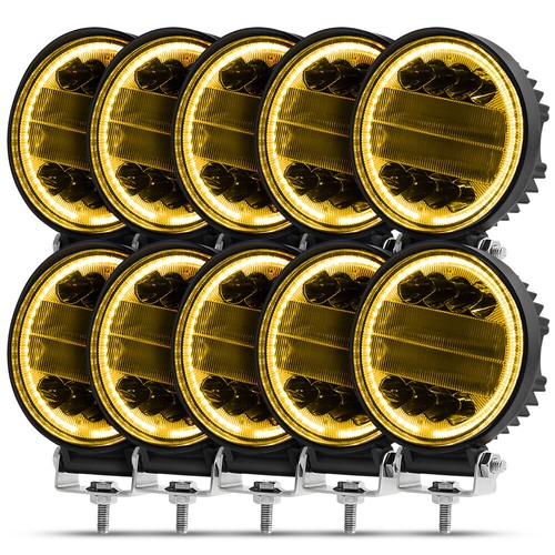Barra de luces de trabajo LED blancas/ámbar de 5" vainas redondas lámpara antiniebla conducción todoterreno 4x4 ATV - Imagen 15 de 15