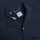 LNWOT G. Inglese x No Man Walks Alone Denim Blue Hex Knit Miami Polo Shirt 16.5
