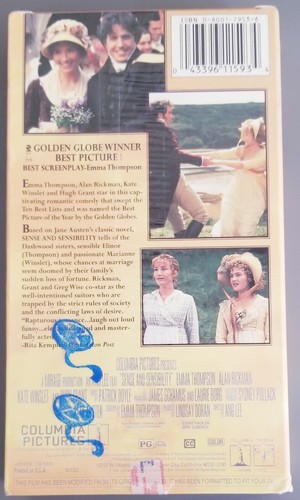 Sense and Sensibility (VHS, 1996)(Drama) Kate Winslet, Emma Thompson, NEW SEALED - Imagen 6 de 6