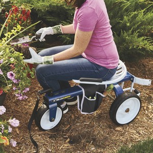 Gorilla Carts Rolling Garden Scooter With Adjustable Swivel Seat