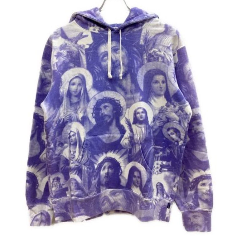 Sweat à capuche violet Suprême Jésus et Marie homme taille M