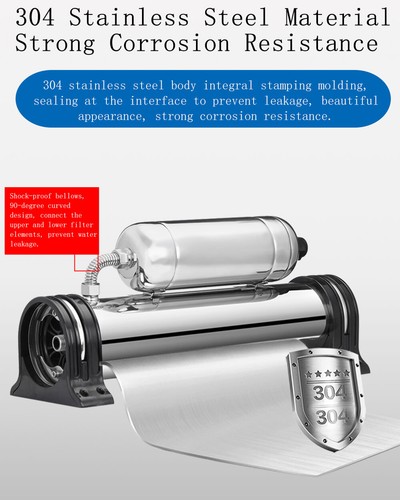TECHTONGDA 0.01μm Vertical Stainless Steel Household Water Filter 800L 1/2″Pipe - Picture 12 of 15