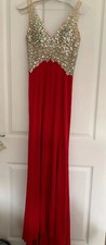 Dynasty Red Full Length Ball Dress Size 6 Worn Once