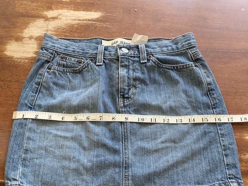 Vintage Gap Damen gerader Mini blauer Jeans-Denimrock Größe 0 normal - Bild 6 von 10