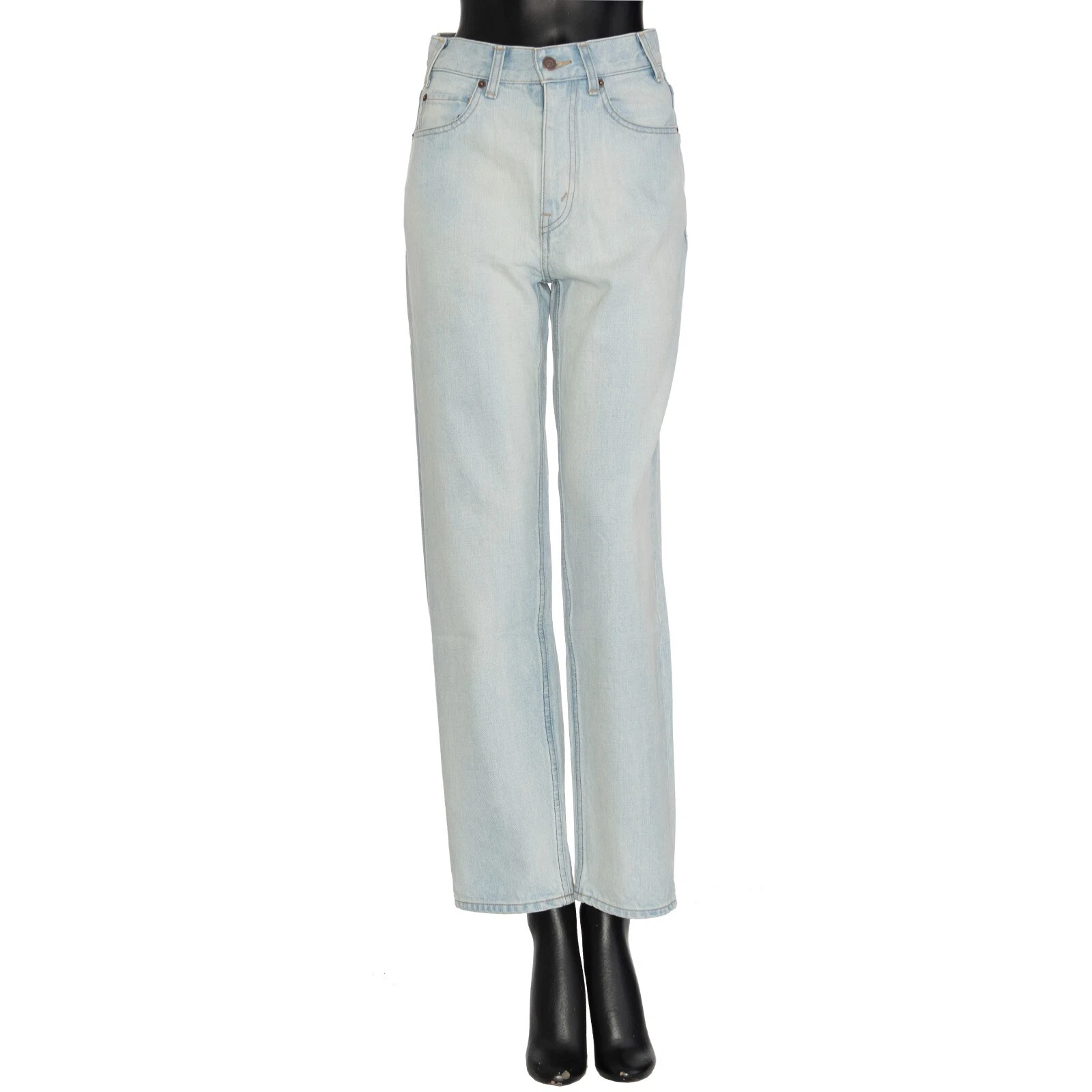 Celine — CELINE 1100$ Margaret High Waist Jeans - Sun-Faded Wash Blue Denim