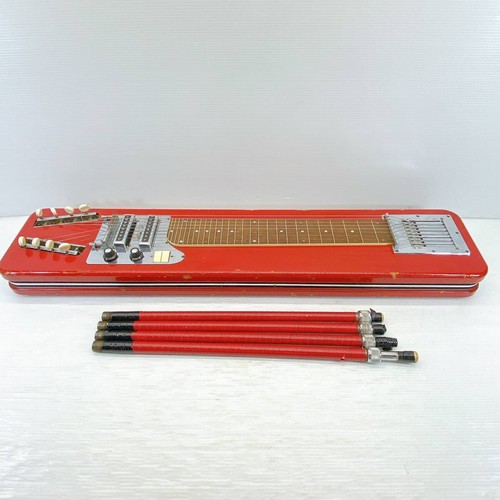 TEISCO HARP - 8 Red Electric Steel Guitar 8 String Hawaiian Japan Tested