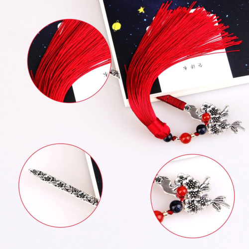 Chinese Metal Bookmarks with Tassel, Vintage Bookmark Unique Classical Ancient C - Picture 5 of 8