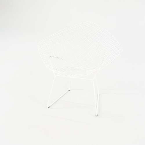 2023 Pair of Harry Bertoia for Knoll Diamond Lounge Chairs in White Model 421 - Picture 3 of 12