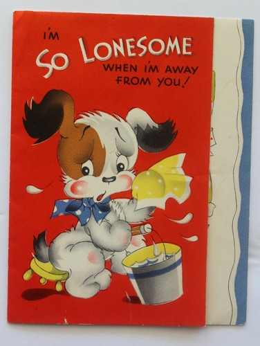 Vintage Gibson S'prise Series Mechanical "Miss You" Puppy Dog Card   - Picture 1 of 6