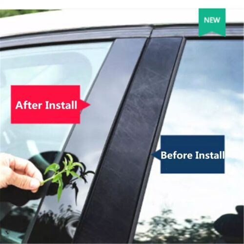 Black Pillar Posts for Toyota Sienna 04-10 6pc Set Door Trim Piano Cover Kit - Bild 2 von 11