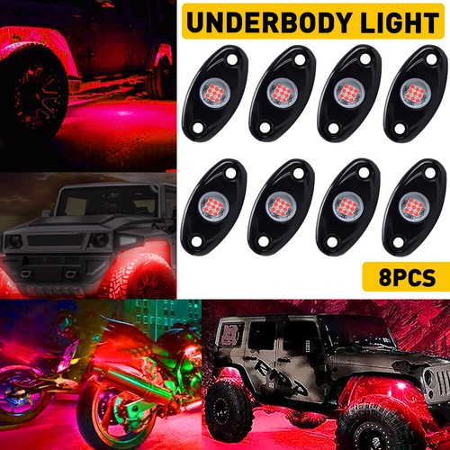 24pcs Red LED Rock Lights Underbody Trail Rig Glow Lamp Offroad SUV Pickup Truck - Picture 22 of 81