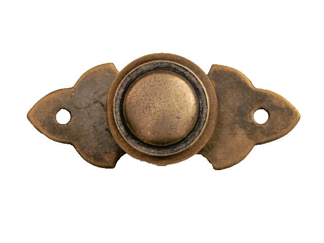 Möbelknopf Massiv, mit Rosette, Oberfläche Messing-Antik Durchmesser 30 mm - Bild 2 von 4