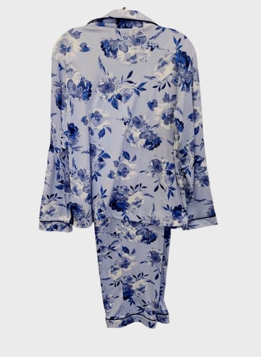 Flora M 10/12 Pajamas Set Long Sleeve Button Top & Pants Blue Floral 2023 - Picture 2 of 11