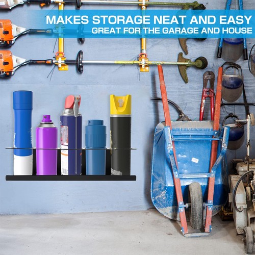 5 Can Holes Shelf Steel Aerosol Spray Paint Organizer Lube Can Storage Rack - Picture 9 of 11