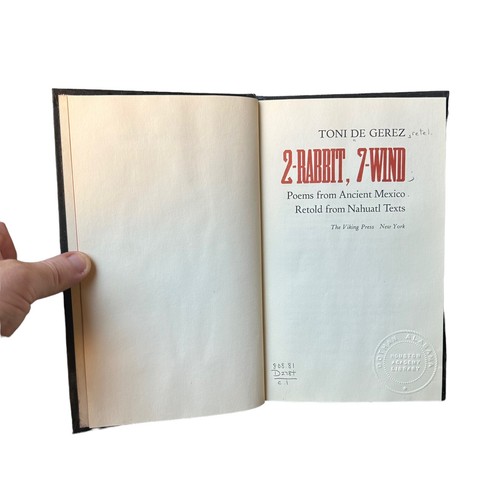 2 Rabbit 7 Wind: Poems From Ancient Mexico by Toni De Gerez, 1st Edition HC - Bild 3 von 5
