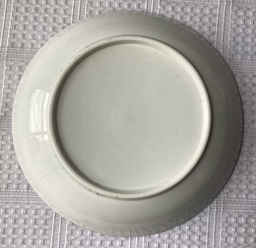 Tappa da tè e piattini antichi Crown Staffordshire 3 pezzi scena porcellana grigia - Foto 4 di 12
