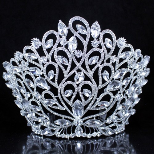 Elegante Beauty Queen Cristal Estrás Tiara Corona con Peines para el Cabello Concurso T994 - Imagen 3 de 6