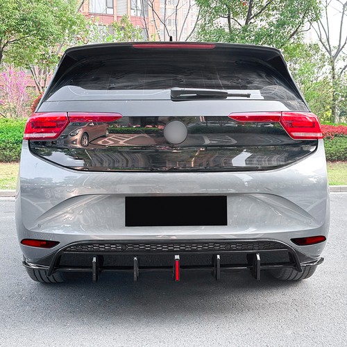 Heckstoßstange Diffusor Hecklippe Kit Spoiler Für VW ID.3 2019–2022 2021 Schwarz - Picture 8 of 12