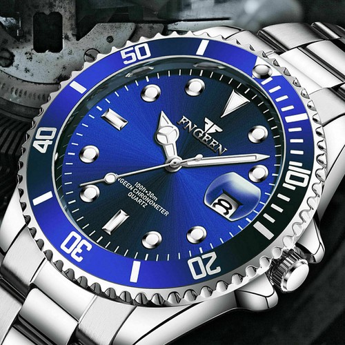 Waterproof Men's Watch Classic Stainless Steel Quartz Business Luminous Bracelet - Picture 2 of 15