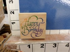 saying happy birthday fancy celebrate party rubber stamp 8i