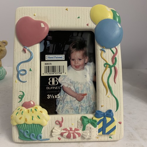 Lot of 4 Baby Child Photo Picture Frames Blue and Pink 5"x3"  2"x3" 3 1/2"x 5" - Picture 4 of 9