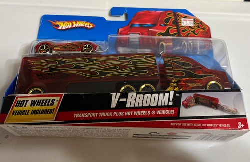 Hot Wheels 2009 VHTF V-RROOM! Transport Truck plus HW Vehicle. NIB Rare - Picture 5 of 9