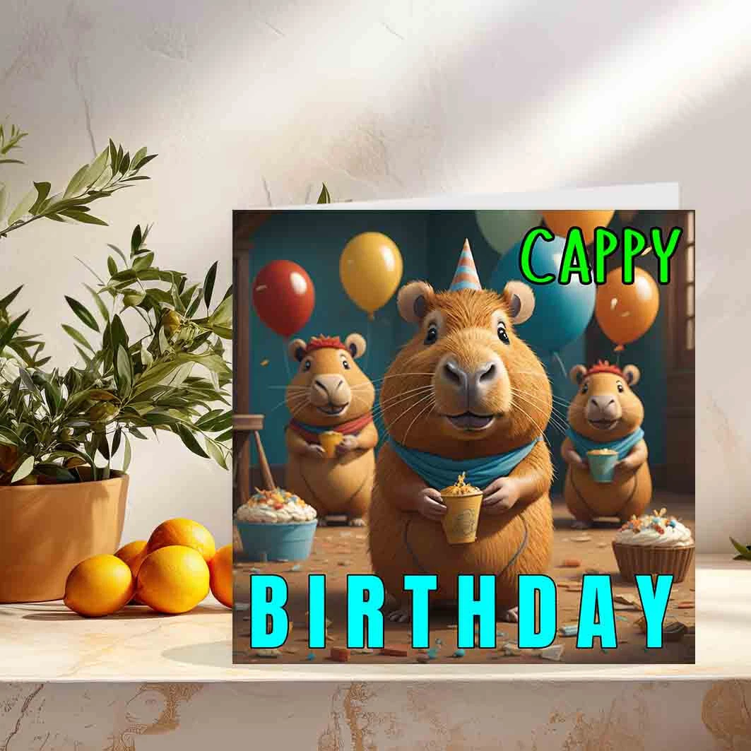 14+ Capybara Birthday Card