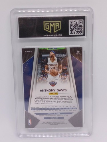 Anthony Davis 2017 Panini Mosaic Green Mosaic Prizm #65 GMA 10 Gem Mint Graded - Picture 2 of 2