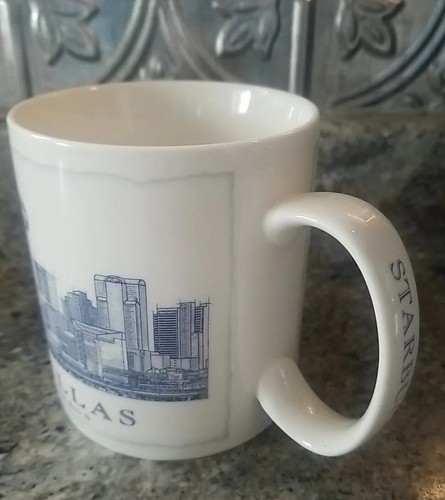Starbucks Dallas The Big D Graphic Coffee Mug 18OZ Architectural Series 2007 - Imagen 2 de 8