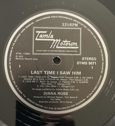Diana Ross – Last Time I Saw Him - UK LP Vinyl Record Motown Tamla EX / EX CON - Picture 3 of 4
