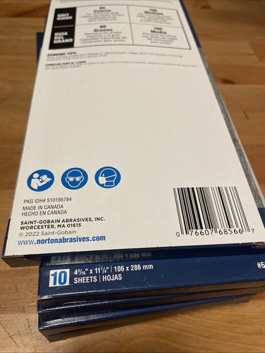 50 Sheets Norton 100 Grit Sand Paper 4-3/16 X 11-1/4 #68566 - Bild 5 von 5