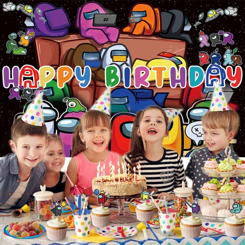 Among Us Party Supplies Birthday Decorations Balloons Cake Toppers Banner - Picture 2 of 6