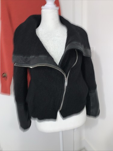 Club Monaco Wool & Lambskin Leather Jacket XS Luxury Trendy - Picture 14 of 20