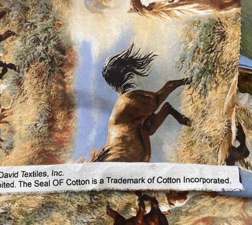 Horse Fabric Country Scene Wild Wings & Persis Clayton Weis Cotton 2 Yard x 43” - Picture 6 of 8
