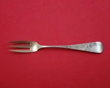 Antique Lily Engraved by Duhme Sterling Silver Oyster Fork w/ Rose Gold Wash 6"