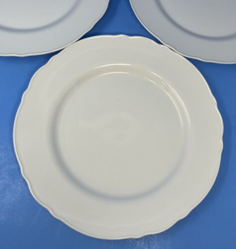 IKEA 21986 White Scalloped Rim Dinner Plates 11" Set of 3 Ikea Sweden Porcelain - Picture 2 of 6
