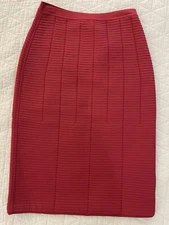 GIORGIO ARMANI BLACK LABEL Made in Italy Stretch Knit Skirt in Red Size 40