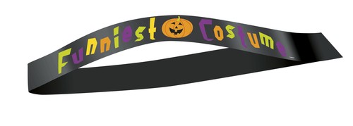 Unique Funniest Costume Award Halloween One-Size Award Ribbon, Black - Picture 2 of 2