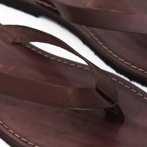 MADE IN ITALY | Ciabatte infradito uomo piatti in cuoio artigianali Maldive Mar. - Zdjęcie 3 z 3