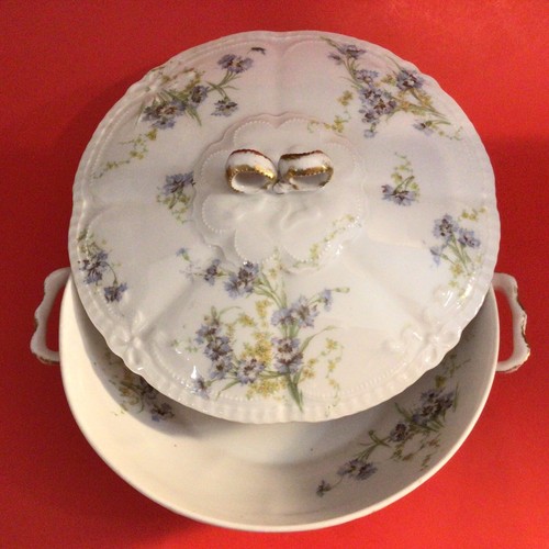 Cazuela cubierta Theodore Haviland Co. Limoges Francia lavanda antigua - Imagen 11 de 21