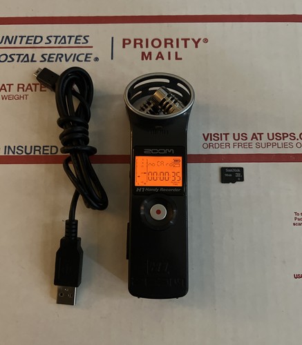Zoom H1 Handy Portable Digital Recorder + 16GB Card/Cable - SAME DAY - WARRANTY - Picture 2 of 11